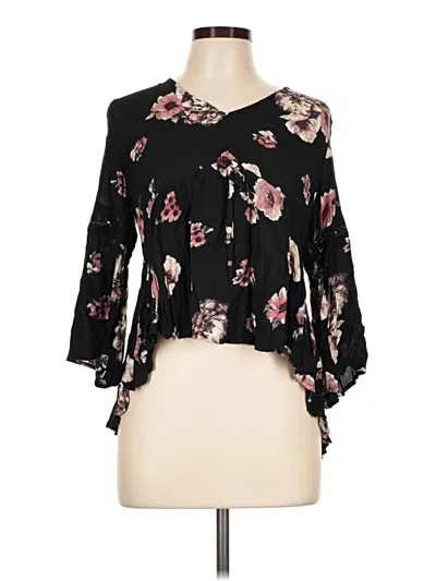 Pre-owned American Rag Cie 3/4 Sleeve Blouse In Black