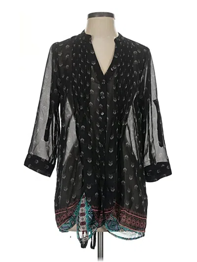Pre-owned American Rag Cie 3/4 Sleeve Blouse In Black