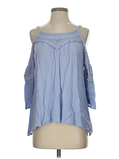 Pre-owned American Rag Cie 3/4 Sleeve Blouse In Blue