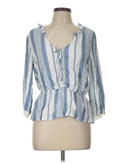 Pre-owned American Rag Cie 3/4 Sleeve Blouse In Blue