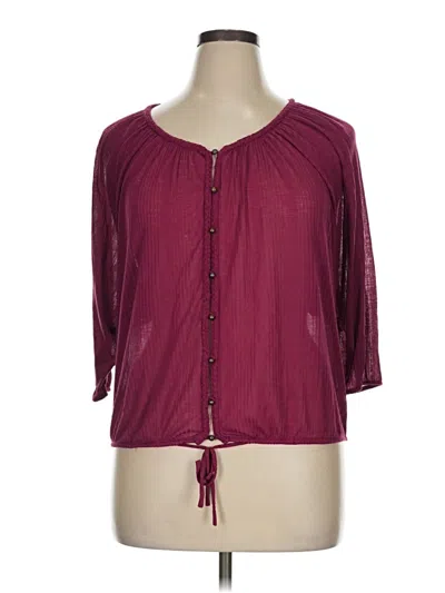 Pre-owned American Rag Cie 3/4 Sleeve Blouse In Burgundy