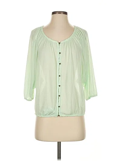 Pre-owned American Rag Cie 3/4 Sleeve Blouse In Green