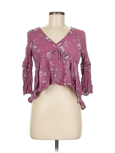 Pre-owned American Rag Cie 3/4 Sleeve Blouse In Purple
