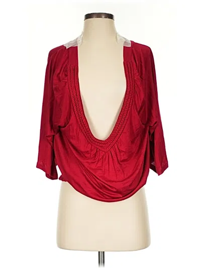 Pre-owned American Rag Cie 3/4 Sleeve Blouse In Red