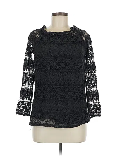 Pre-owned American Rag Cie 3/4 Sleeve Top Black Boatneck Tops