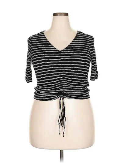 Pre-owned American Rag Cie 3/4 Sleeve Top Black Sweetheart Neckline Tops