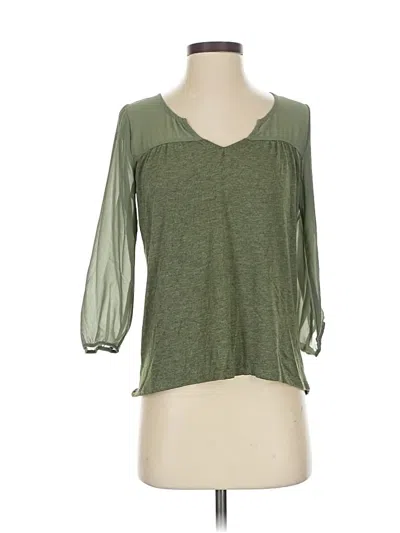 Pre-owned American Rag Cie 3/4 Sleeve Top Green Sweetheart Neckline Tops