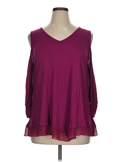 Pre-owned American Rag Cie 3/4 Sleeve T-shirt In Burgundy