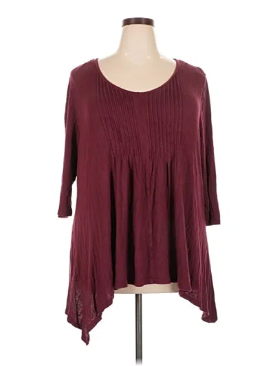 Pre-owned American Rag Cie 3/4 Sleeve T-shirt In Burgundy
