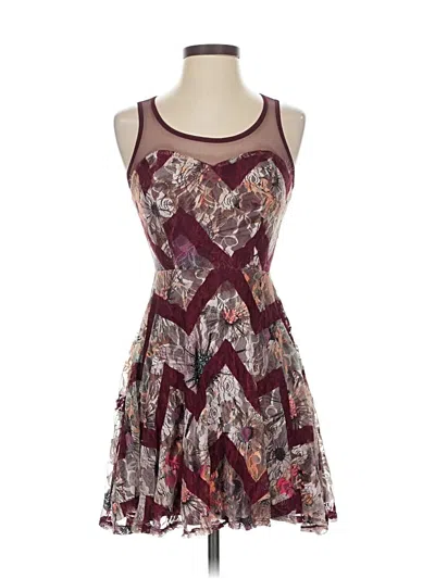 Pre-owned American Rag Cie Cocktail Dress In Burgundy