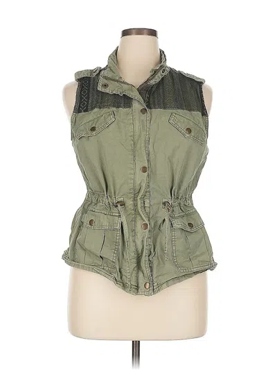Pre-owned American Rag Cie Denim Vest In Green