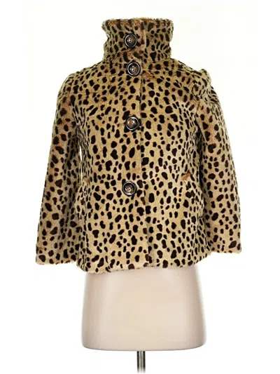 Pre-owned American Rag Cie Faux Fur Jacket In Gold