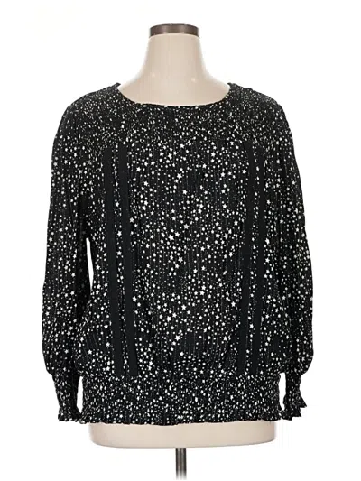 Pre-owned American Rag Cie Long Sleeve Blouse In Black