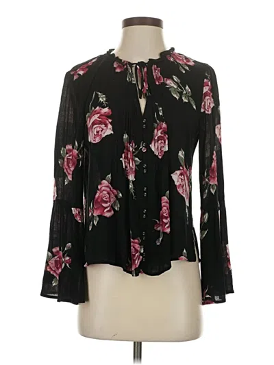 Pre-owned American Rag Cie Long Sleeve Blouse In Black