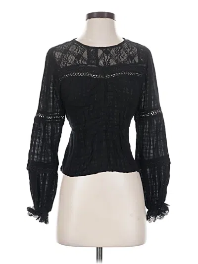Pre-owned American Rag Cie Long Sleeve Blouse In Black