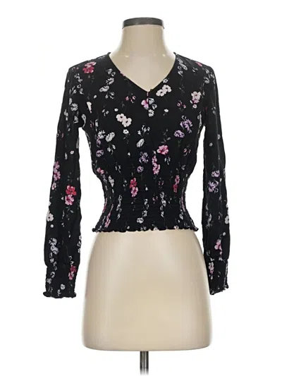 Pre-owned American Rag Cie Long Sleeve Blouse In Black