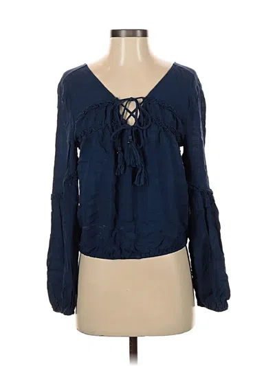 Pre-owned American Rag Cie Long Sleeve Blouse In Blue
