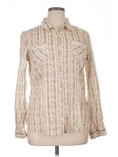 Pre-owned American Rag Cie Long Sleeve Blouse In Ivory