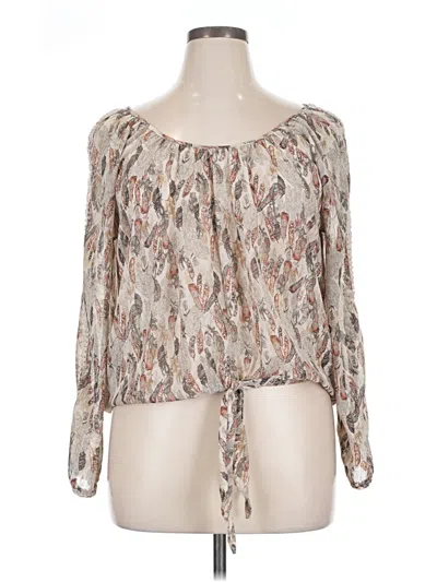 Pre-owned American Rag Cie Long Sleeve Blouse In Silver