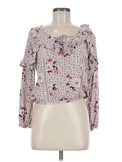 Pre-owned American Rag Cie Long Sleeve Blouse In White