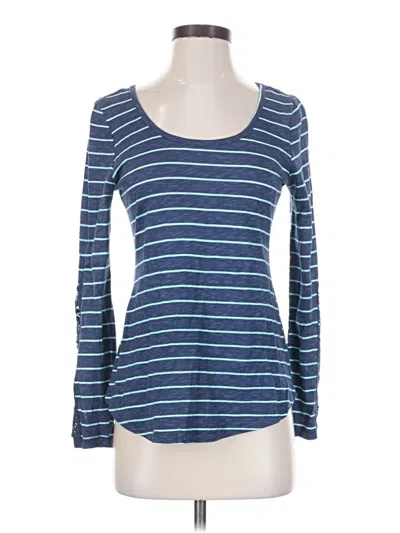 Pre-owned American Rag Cie Long Sleeve Top Blue Scoop Neck Tops