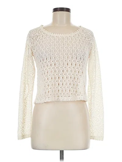 Pre-owned American Rag Cie Long Sleeve Top Ivory Boatneck Tops