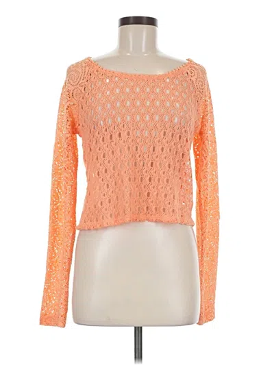 Pre-owned American Rag Cie Long Sleeve Top Orange Square Neckline Tops