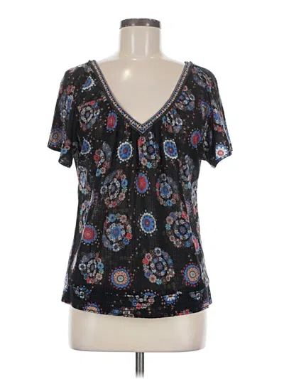Pre-owned American Rag Cie Short Sleeve Blouse In Black