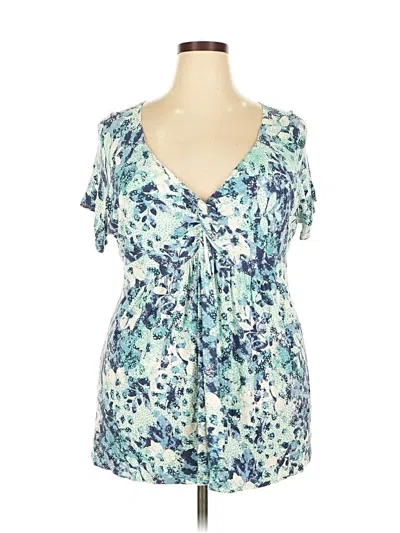 Pre-owned American Rag Cie Short Sleeve Blouse In Blue