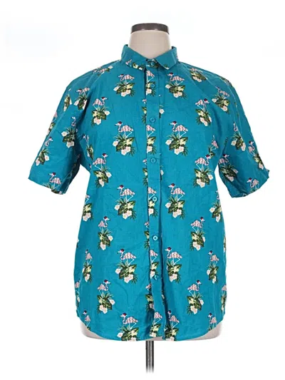 Pre-owned American Rag Cie Short Sleeve Button Down Shirt In Blue