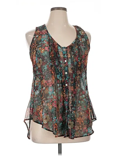 Pre-owned American Rag Cie Sleeveless Blouse In Teal