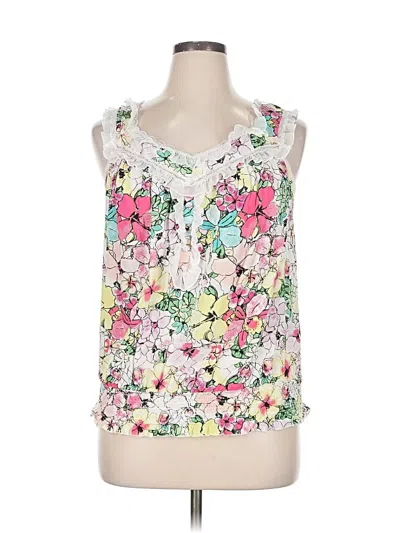 Pre-owned American Rag Cie Sleeveless Blouse In White