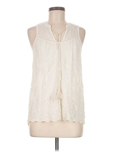 Pre-owned American Rag Cie Sleeveless Blouse In White