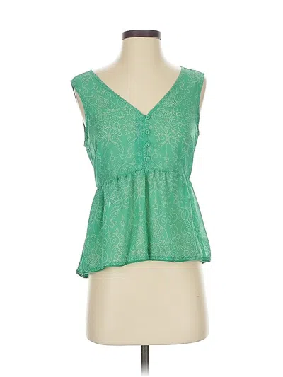 Pre-owned American Rag Cie Tank Top Green Plunge Neckline Tops