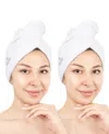 American Soft Linen 2-pack Hair Drying Towels In White