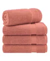 American Soft Linen Bekos Premium 100% Turkish Cotton 4-piece Bath Towel Set In Coral