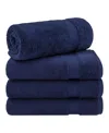 American Soft Linen Bekos Premium 100% Turkish Cotton 4-piece Bath Towel Set In Navy Blue