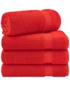 American Soft Linen Bekos Premium 100% Turkish Cotton 4-piece Bath Towel Set In Red