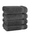 American Soft Linen Bekos Premium 100% Turkish Cotton 4-piece Hand Towel Set In Dark Gray