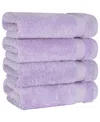 American Soft Linen Bekos Premium 100% Turkish Cotton 4-piece Hand Towel Set In Lilac