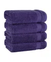 American Soft Linen Bekos Premium 100% Turkish Cotton 4-piece Hand Towel Set In Purple