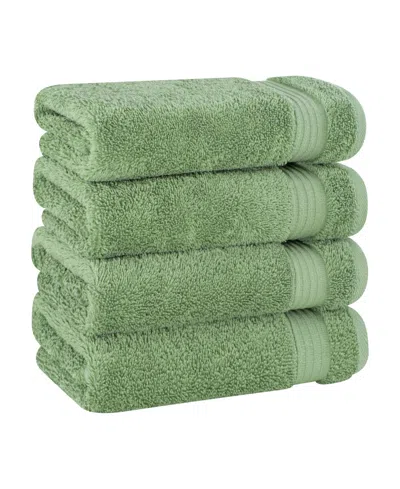American Soft Linen Bekos Premium 100% Turkish Cotton 4-piece Hand Towel Set In Sage Green