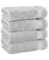 American Soft Linen Bekos Premium 100% Turkish Cotton 4-piece Hand Towel Set In Silver Gray