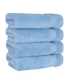 American Soft Linen Bekos Premium 100% Turkish Cotton 4-piece Hand Towel Set In Sky Blue