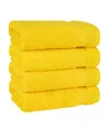 American Soft Linen Bekos Premium 100% Turkish Cotton 4-piece Hand Towel Set In Yellow