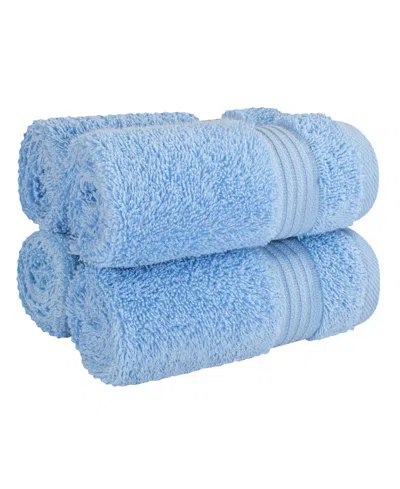 American Soft Linen Bekos Premium 100% Turkish Cotton 4-piece Washcloth Set In Sky Blue