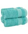 American Soft Linen Bekos Premium 100% Turkish Cotton 4-piece Washcloth Set In Turquoise Blue