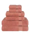 American Soft Linen Bekos Premium 100% Turkish Cotton 6-piece Bath Towel Set In Coral