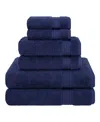 American Soft Linen Bekos Premium 100% Turkish Cotton 6-piece Bath Towel Set In Navy Blue