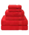 American Soft Linen Bekos Premium 100% Turkish Cotton 6-piece Bath Towel Set In Red